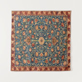 Magical Oriental Rug Pattern in Blue and Red Wandkleed (Voorkant (horizontaal))