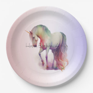 Magical Paars Blush Ombre Unicorn Papieren Bordje