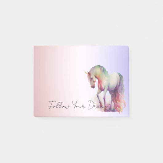 Magical Paars Blush Ombre Unicorn Post-it® Notes (Voorkant)