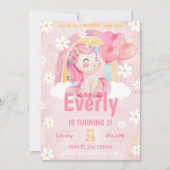 Magical Pastel Unicorn Arc-en-ciel Invitation d'an (Devant)