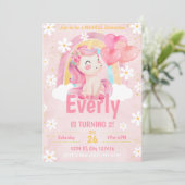 Magical Pastel Unicorn Arc-en-ciel Invitation d'an (Debout devant)