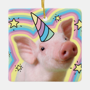 Magical Piglet Unicorn Keramisch Ornament
