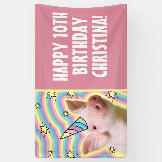 Magical Piglet Unicorn Spandoek (Verticaal)