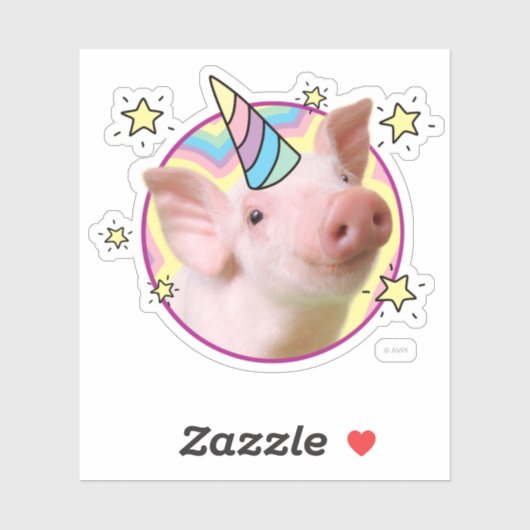 Magical Piglet Unicorn Sticker (Vel)