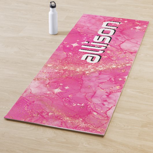 Magical pink background name Personalized  Yogamat (In situ)