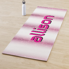Magical pink background name Personalized  Yogamat