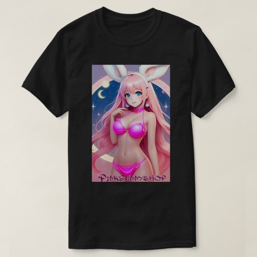 Magical Pink Bunny Girl T-shirt (Design voorkant)