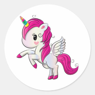 Magical Pink Unicorn Ronde Sticker