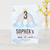 Magical Rainbow Birthday Invitation Greeting Card (Fleur jaune)