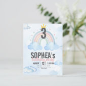 Magical Rainbow Birthday Invitation Postcard (Debout devant)