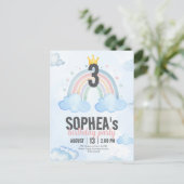 Magical Rainbow Birthday Invitation Postcard (Debout devant)