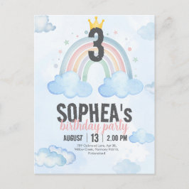 Magical Rainbow Birthday Invitation Postcard Uitnodiging Briefkaart