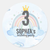 Magical Rainbow Birthday Invitation Ronde Sticker (Voorkant)