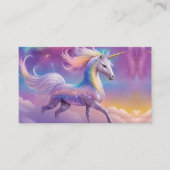Magical Rainbow Glitter White Unicorn Sparkles Visitekaartje (Voorkant)