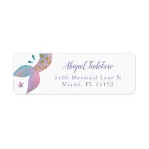 Magical Rainbow Mermaid Return-adres Etiket