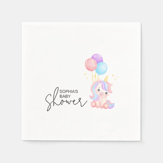 Magical Rainbow Unicorn Baby Shower Party Servet (Voorkant)