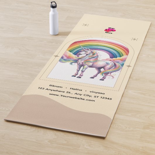 Magical Rainbow Unicorn name &logo Personalized Yogamat (In situ)