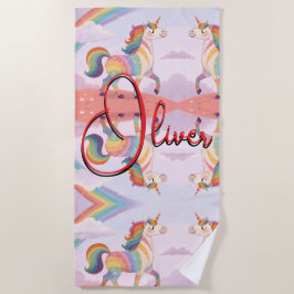 Magical Rainbow Unicorn name Personalized  Strandlaken