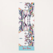 Magical Rainbow Unicorn name Personalized Yogamat (Voorkant)