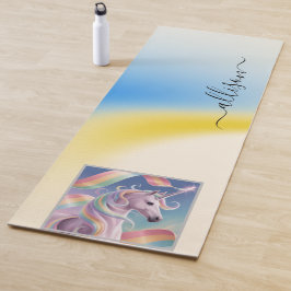 Magical Rainbow Unicorn name Personalized  Yogamat