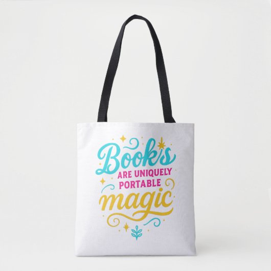Magical Reader’s Tote – Sparkling “Books Are Magic Draagtas (Voorkant)