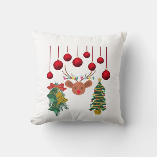 Magical Reindeer Bells and Christmas Tree Design  Kussen