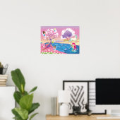 Magical Riverbank met Fairies Unicorn en Mermaid Poster (Thuiskantoor)