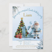Magical Santa Birthday Invitation – 12th Birthday (Devant)