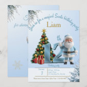 Magical Santa Birthday Invitation – 12th Birthday (Devant / Derrière)