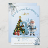 Magical Santa Birthday Invitation – 3rd Birthday (Devant / Derrière)