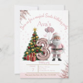 Magical Santa Birthday Invitation – 3rd Birthday (Devant)