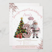 Magical Santa Birthday Invitation – 3rd Birthday (Devant / Derrière)