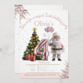 Magical Santa Birthday Invitation – 4th Birthday (Devant / Derrière)