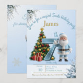 Magical Santa Birthday Invitation – 7th Birthday (Devant / Derrière)