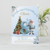 Magical Santa Birthday Invitation – 8th Birthday (Debout devant)