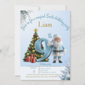 Magical Santa Birthday Invitation – 9th Birthday (Devant)