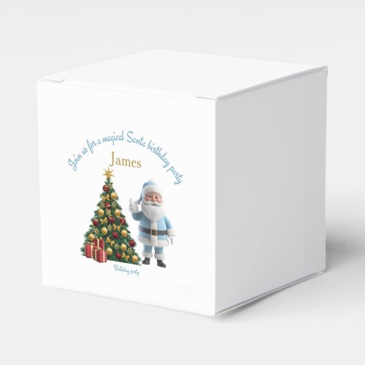 Magical Santa Birthday Invitation  Bedankdoosjes (Voorkant Zijde)