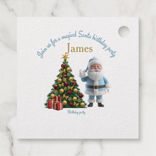 Magical Santa Birthday Invitation Bedankjes Labels (Achterkant)
