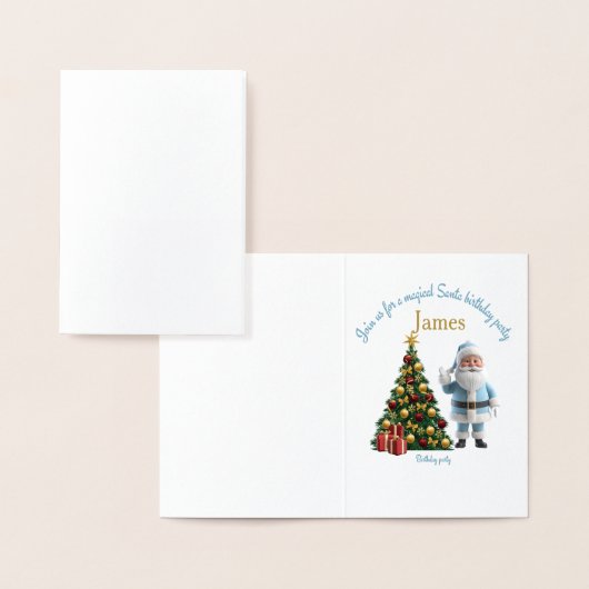 Magical Santa Birthday Invitation  Folie Kaarten (Display)