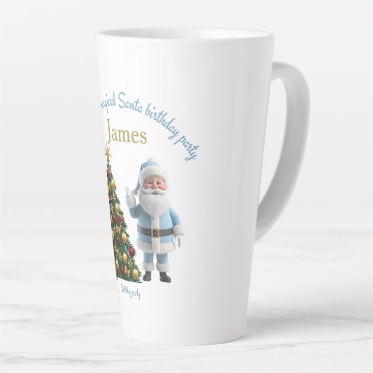 Magical Santa Birthday Invitation Latte Mok (Rechterhoek)