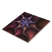 Magical Shiny Abstract Striped Colorful Fractal Tegeltje (Zijkant)