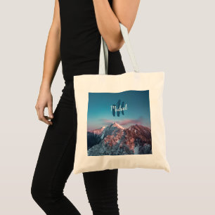 Magical sky monogram berg Storžič Slovenië Tote Bag