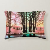 Magical Snow Hill and Fence Accent Kussen (Voorkant)