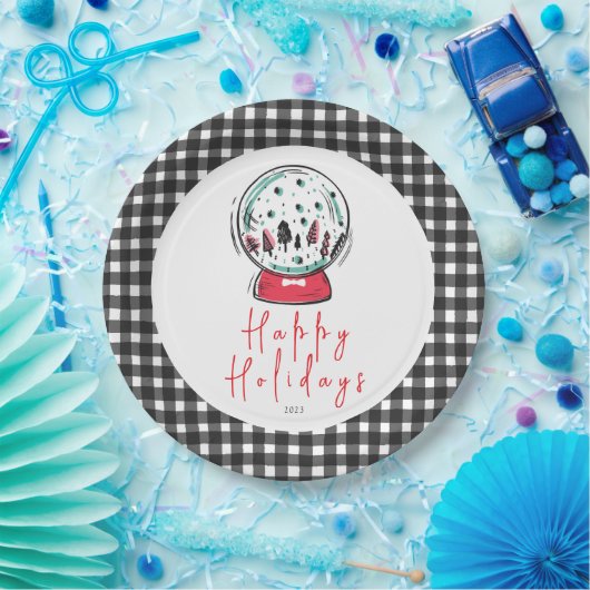 Magical Snow Wereldbol kerstfeest Papieren Bordje (Feest)