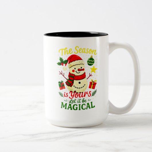 Magical Snowman Christmas Mug Cozy Holiday winter (Droit)