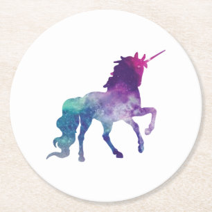 Magical Sparkly Prancing unicorn Ronde Kartonnen Onderzetter