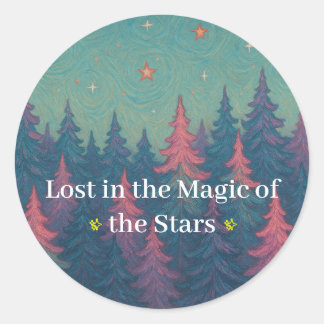 Magical Starry Forest - Fantasy Art Sticker