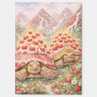 Magical Strawberry land with birthday cake turtles Magneet