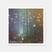 Magical String Lights Enchanted Forest Wedding Servet (Voorkant)