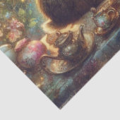 Magical Tea Time Hatter and Rabbit Decoupage Tissuepapier (Detail)